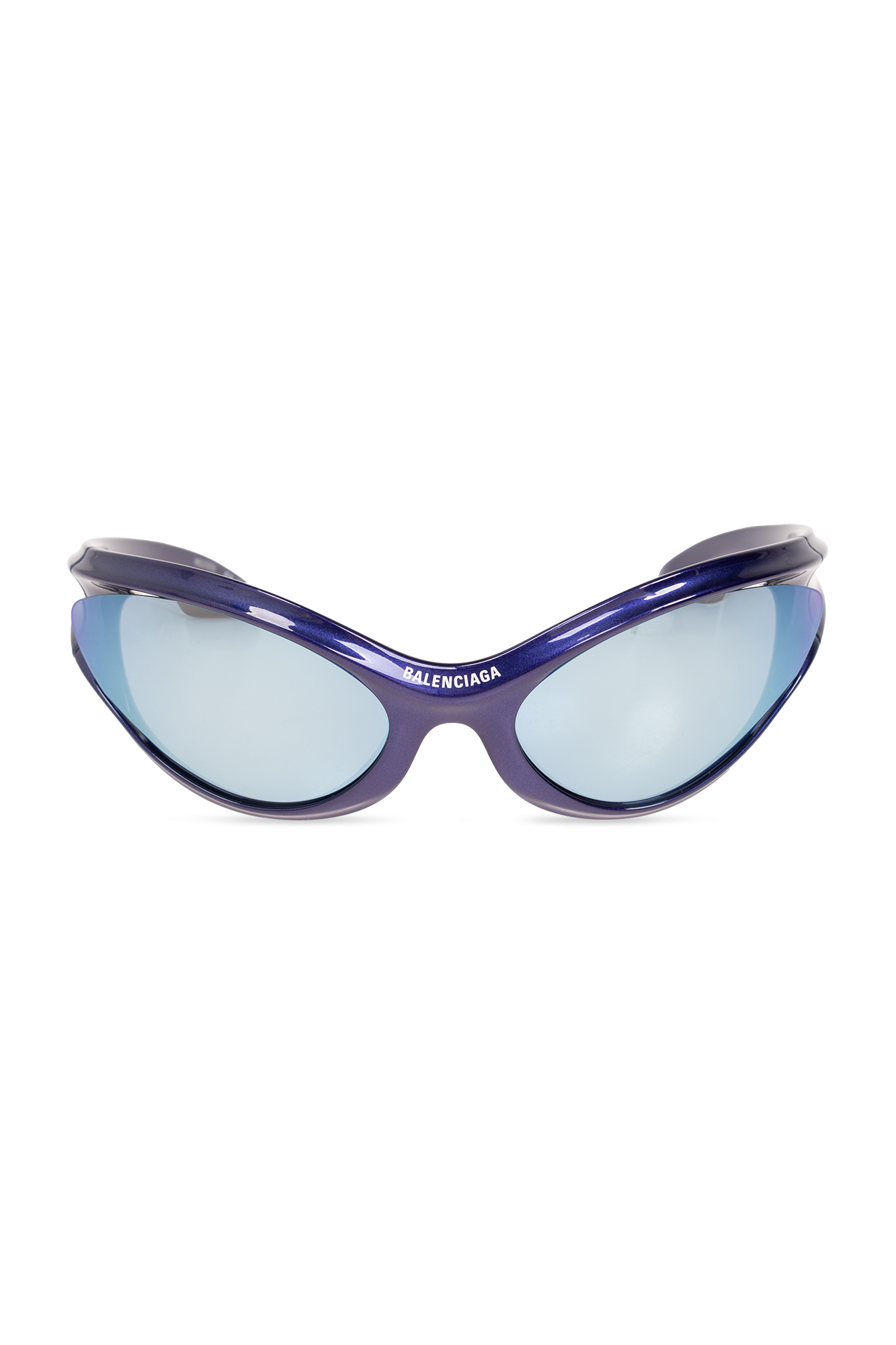 Blue 'Dynamo' sunglasses Balenciaga - floral-print round